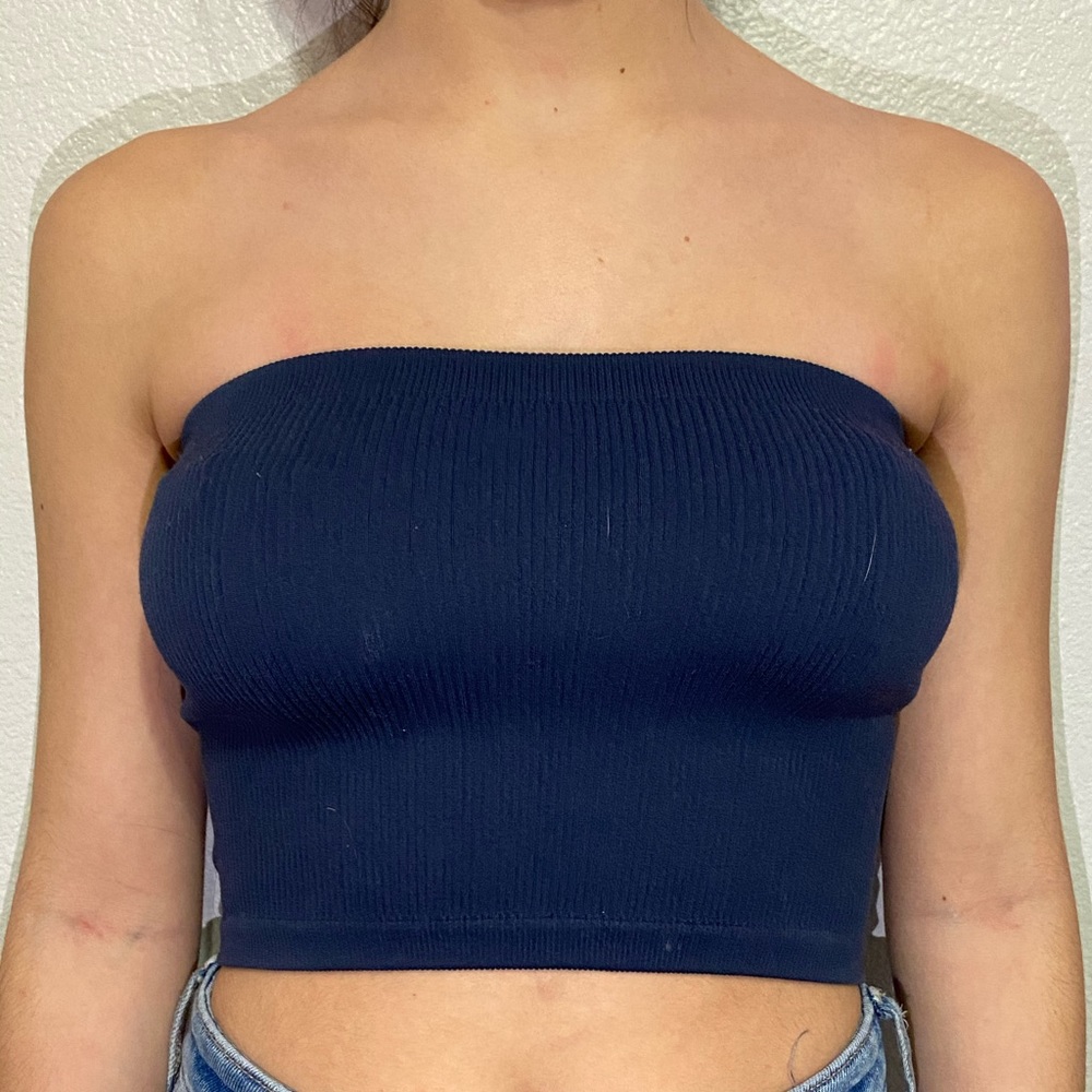 blue tube top